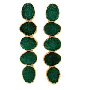 Emerald Green Druzy Earrings